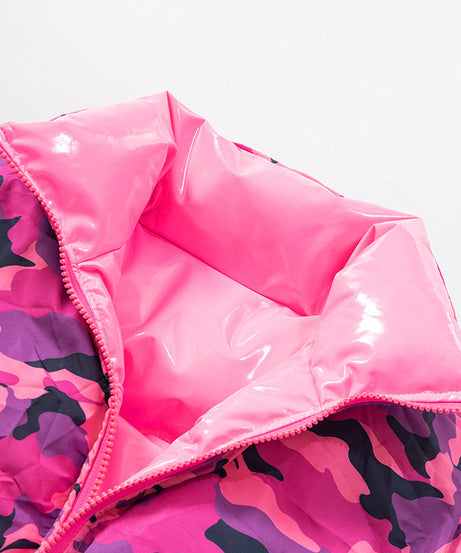 Red Bandana Cropped Puffer Jacket with Luxe Shine Collar – Your Ultimate Fall/Winter Statement