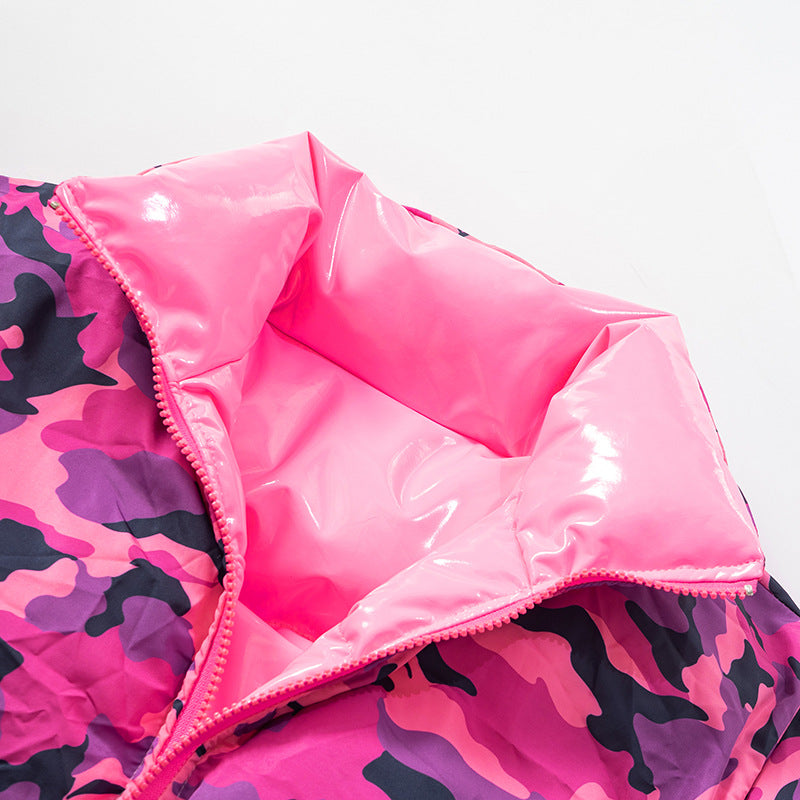 Red Bandana Cropped Puffer Jacket with Luxe Shine Collar – Your Ultimate Fall/Winter Statement