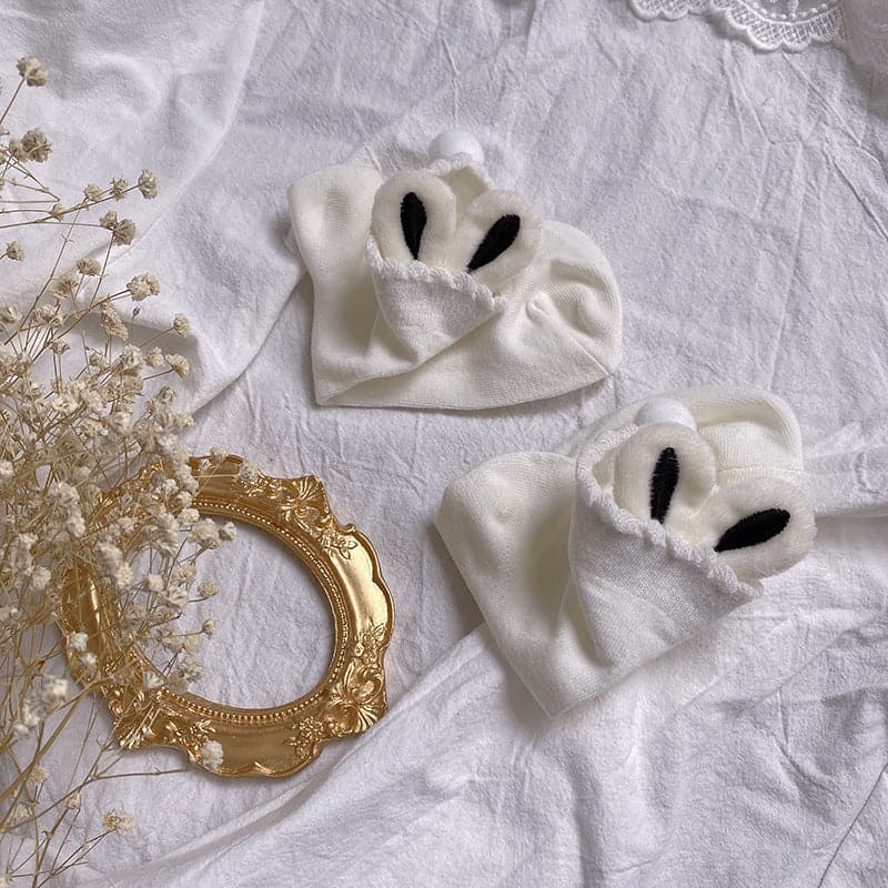 Whimsical Bunny Ears Ruffle Ankle Socks - Cozy Cute for Fall & Halloween!