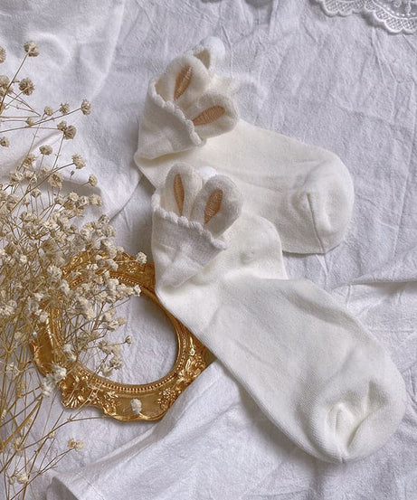 Whimsical Bunny Ears Ruffle Ankle Socks - Cozy Cute for Fall & Halloween!