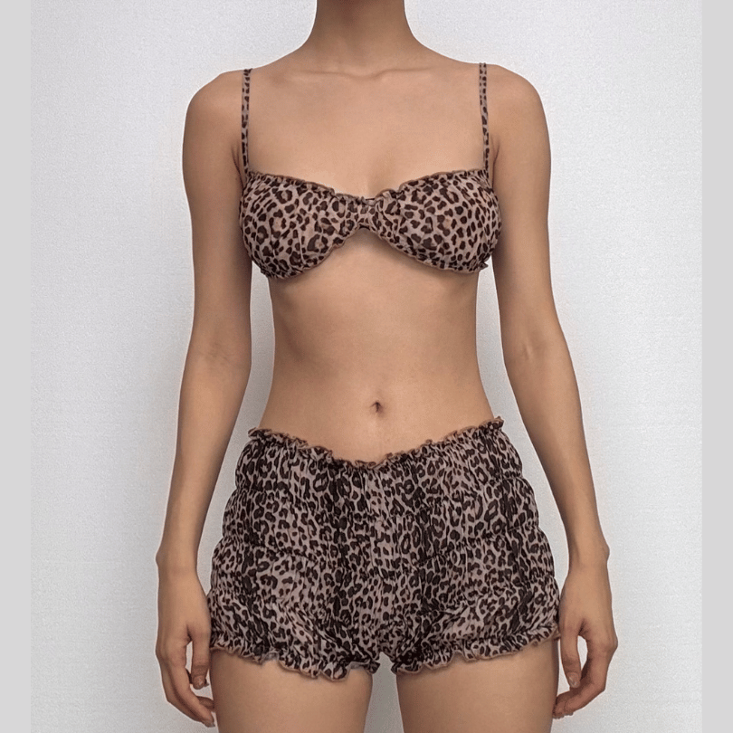 Wild Instincts Leopard Print Cami & Ruffle Shorts Set - Fall Getaway & Luxe Loungewear