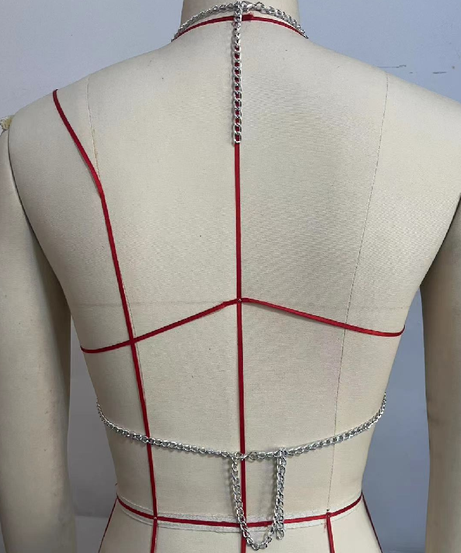 Dazzling Crystal Halter Chain Top | Festive Glam for Halloween, Festivals & NYE