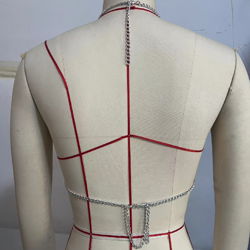 Dazzling Crystal Halter Chain Top | Festive Glam for Halloween, Festivals & NYE