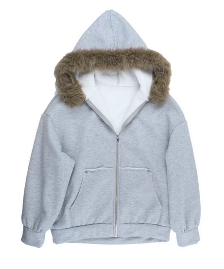 Cozy Chic Faux Fur Lined Zip-Up Hoodie – Your Essential Fall & Winter Comfort