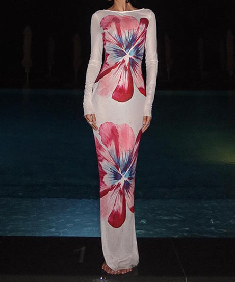 Painterly Bloom Sheer Maxi Dress - Your Glamorous Fall Escape & Resort Statement