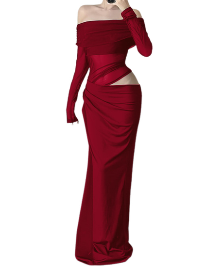 Sultry Black Off-Shoulder Mesh Maxi Dress with Chic Cutout - Your Ultimate Holiday Party & Evening Look