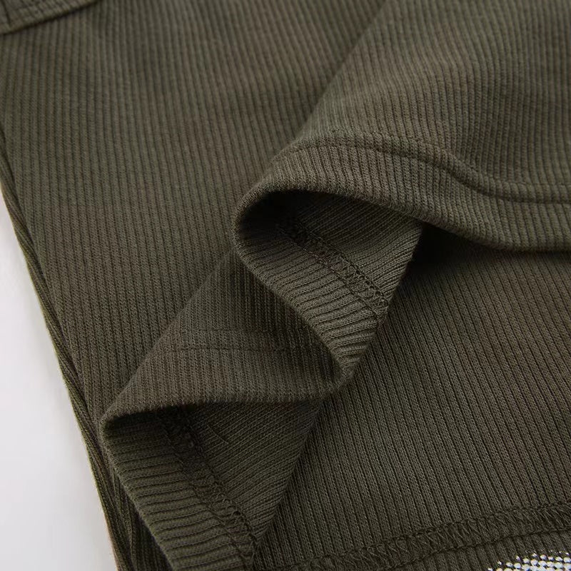 Ethereal Angelic Halftone Crop Top - Y2K Ribbed Graphic Tank for Fall & Halloween