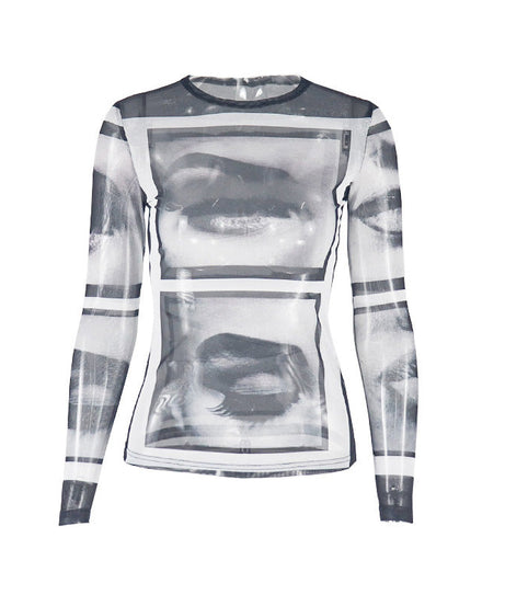 Mystic Gaze Mesh Long Sleeve Top | Edgy Fall Statement for Women
