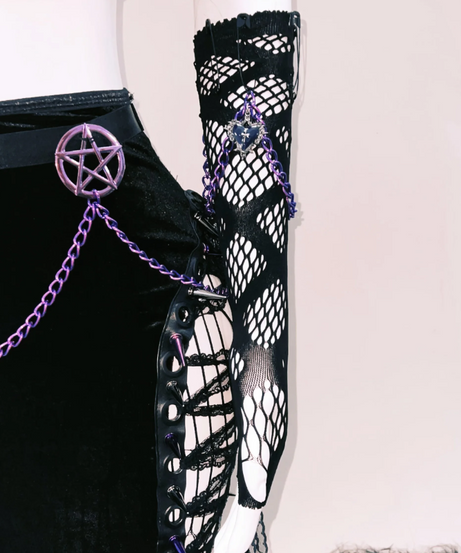 Purple Reign Spiked Gothic Pentagram Bustier Top | Halloween, Festival & Rave Ready