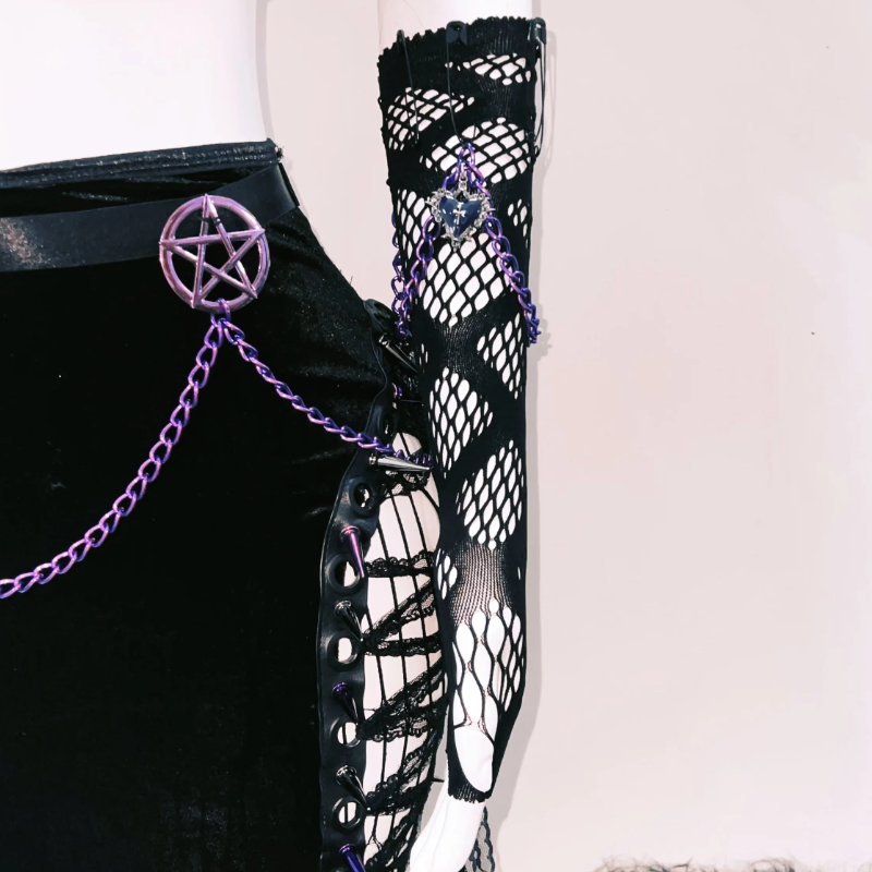 Purple Reign Spiked Gothic Pentagram Bustier Top | Halloween, Festival & Rave Ready