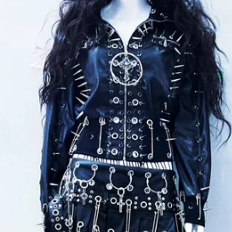 Rebel Heart Gothic Faux Leather Zip-Up Jacket | O-Ring & Spike Statement Top for Women