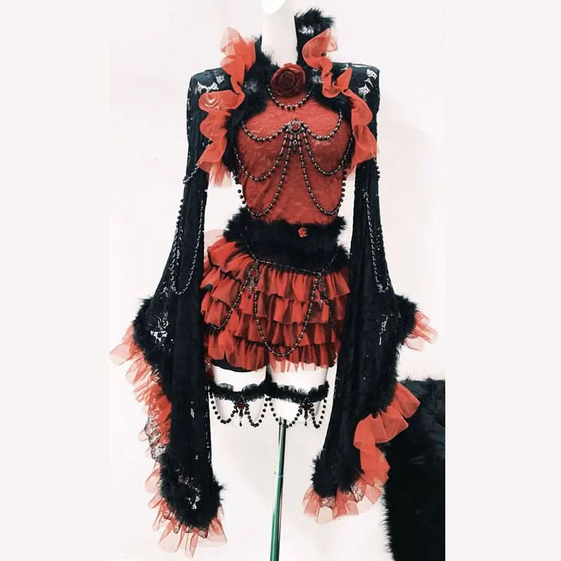 Gothic Vampire Queen Extravaganza Costume Set - Halloween, Cosplay & Dark Romance