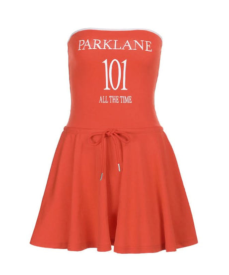 Game Day Ready: Parklane 101 Orange Tube Mini Dress - Sporty Skater Style for Fall