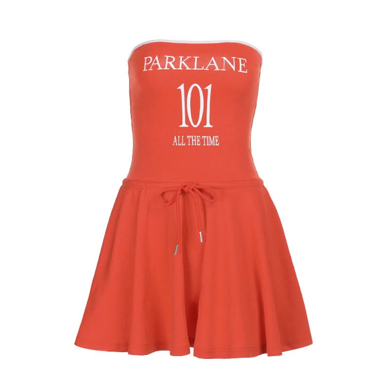 Game Day Ready: Parklane 101 Orange Tube Mini Dress - Sporty Skater Style for Fall