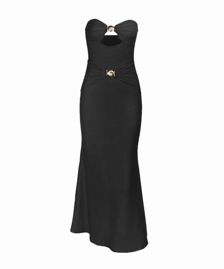 Radiant Yellow Strapless Cutout Maxi Gown - Holiday Gala & Resort Chic