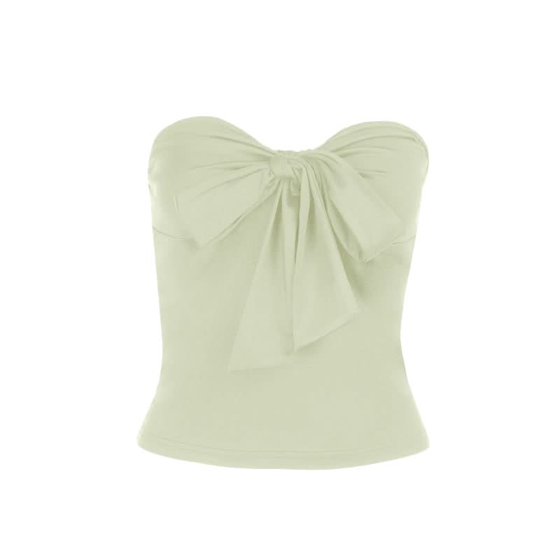 Chic Black Bowknot Strapless Top | Fall & Holiday Party Essential for Women