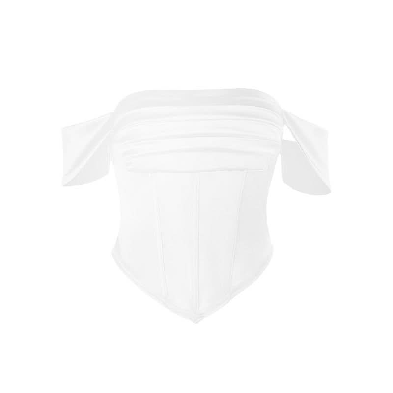 Chic Red Satin Off-Shoulder Corset Top - Fall & Holiday Party Glam