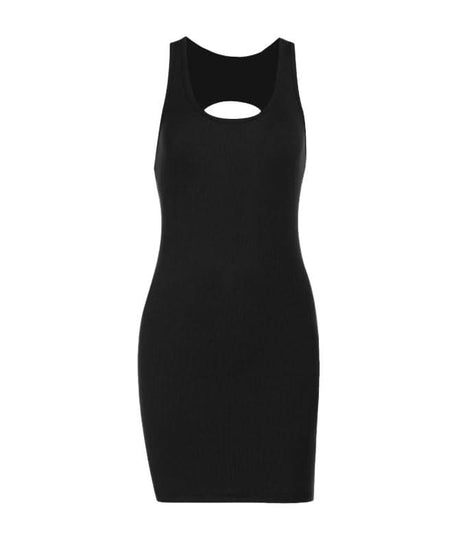Effortless Chic Mocha Ribbed Bodycon Mini Dress with Back Cutout - Your Fall '25 Staple