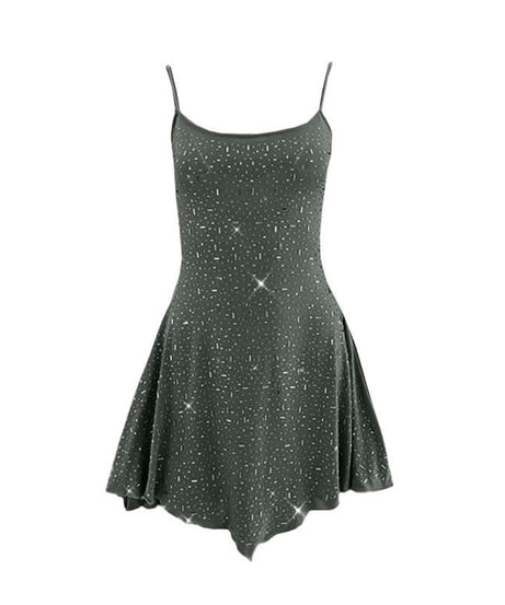 Dazzling Starlight Asymmetrical Cami Mini Dress – Your Go-To for Fall Parties & NYE