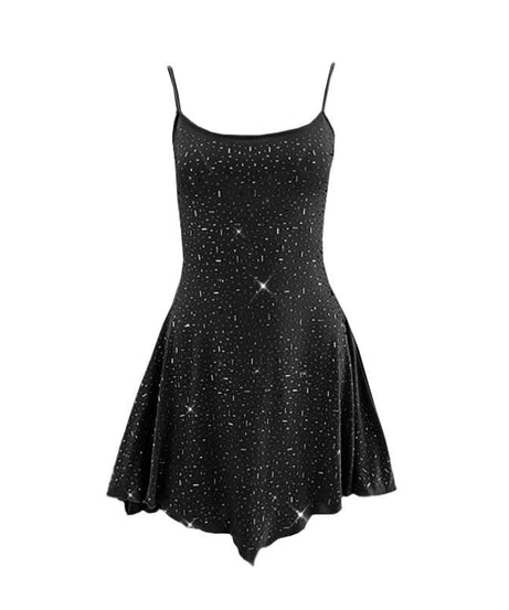 Dazzling Starlight Asymmetrical Cami Mini Dress – Your Go-To for Fall Parties & NYE