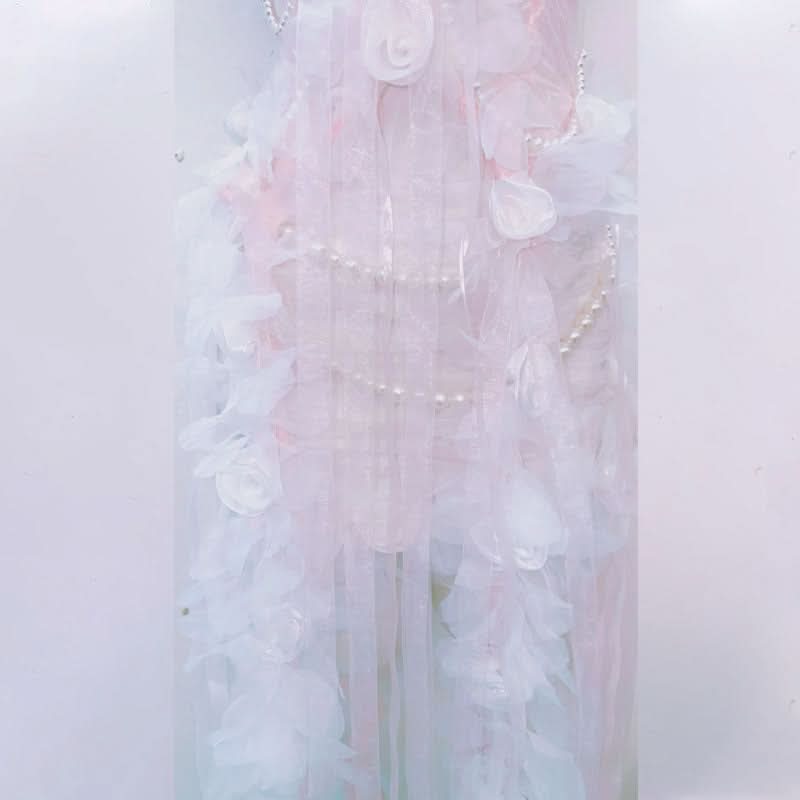 Enchanted Pearl & Floral Illusion Gown - Holiday Gala & Winter Wedding Ready