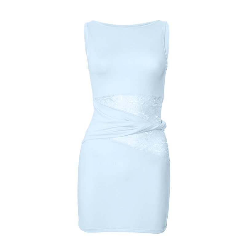 Autumn Elegance: Luxe Lace Patchwork Bodycon Mini Dress - Perfect for Fall Dates & Parties