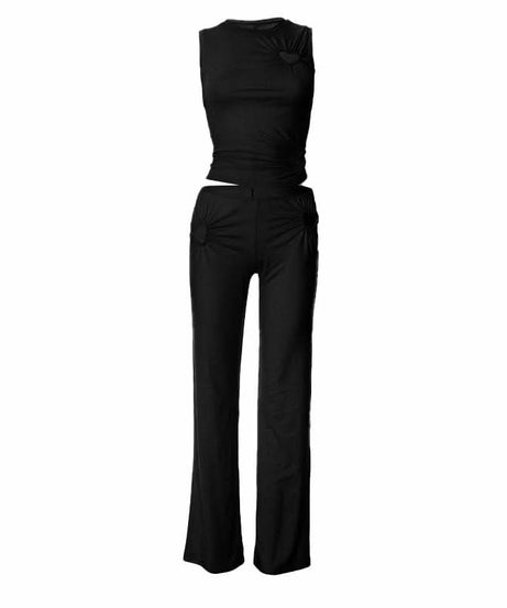 Bubblegum Dream Sweetheart Ruched Two-Piece Set - Chic Y2K Fall Lounge & Street Style