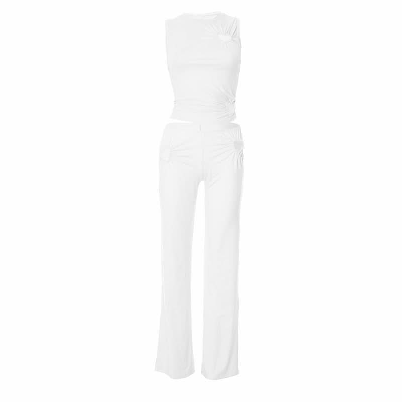 Bubblegum Dream Sweetheart Ruched Two-Piece Set - Chic Y2K Fall Lounge & Street Style