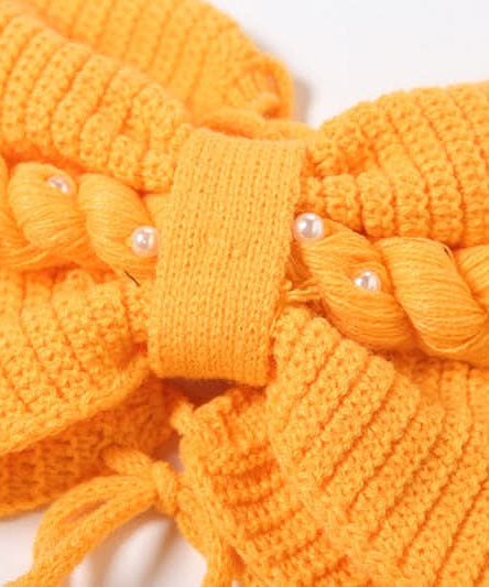 Radiant Bow Halter Knit Crop Top & Mini Skirt Set - Pearl Accented Vacation Style