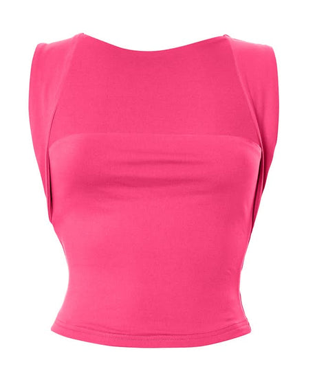 Sculpted Chic: Dusty Rose Effortless Sleeveless Top for Fall Layering