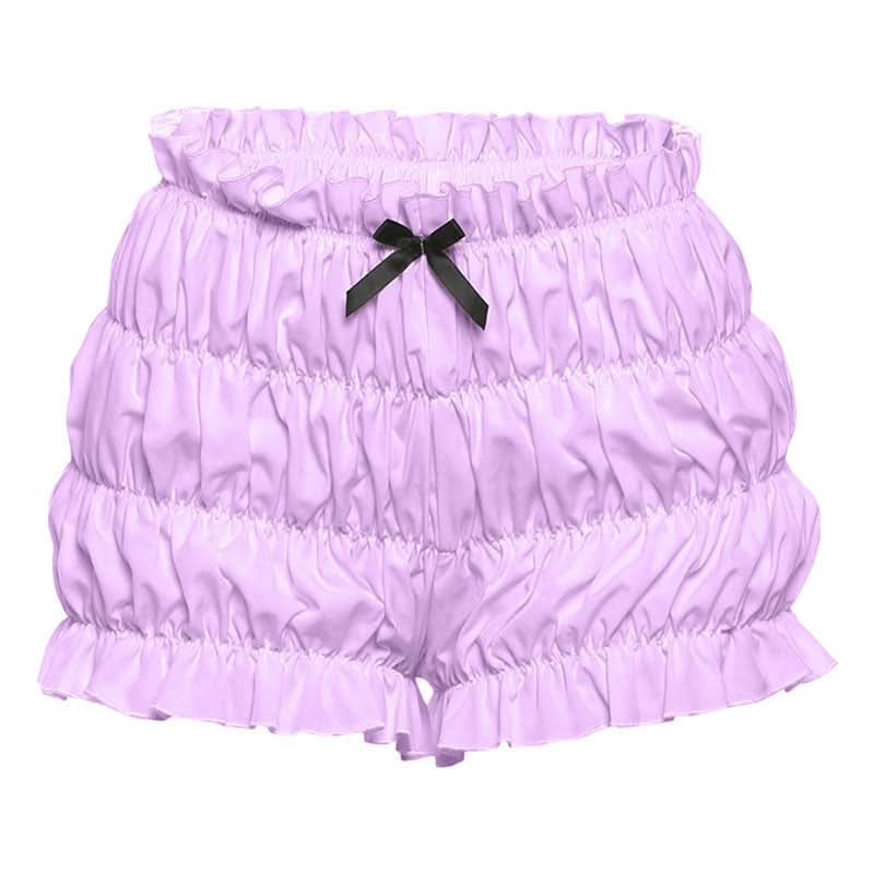 Cloud-Soft Ruffle Bow Loungewear Shorts | Cozy Autumn Comfort for Women