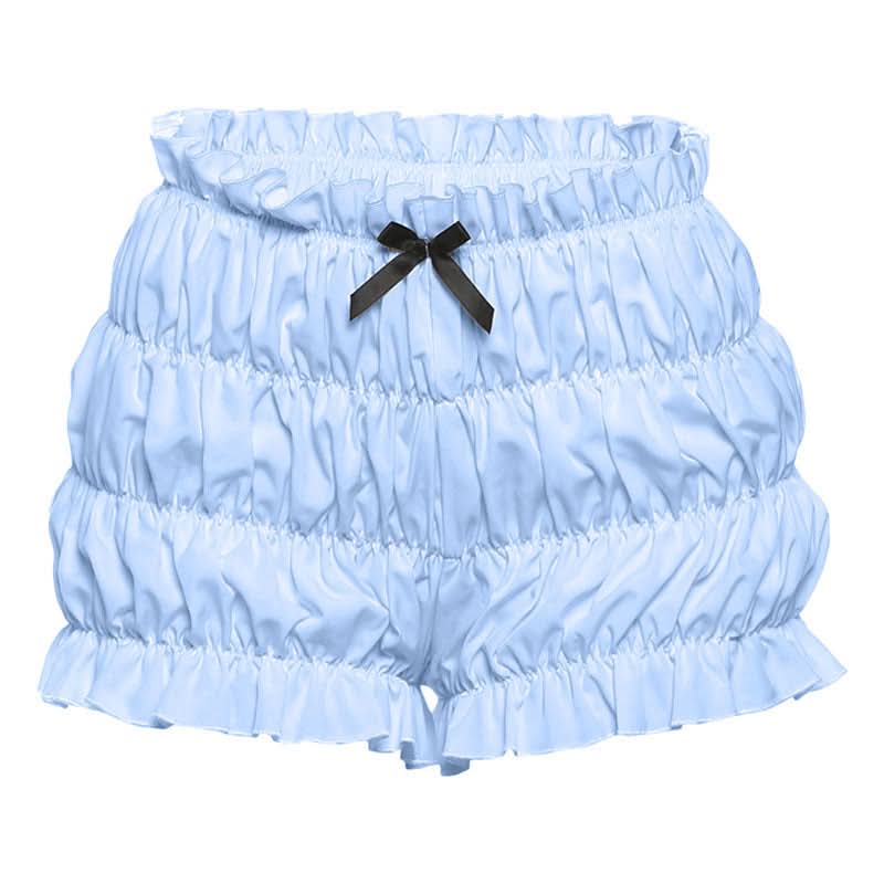 Cloud-Soft Ruffle Bow Loungewear Shorts | Cozy Autumn Comfort for Women