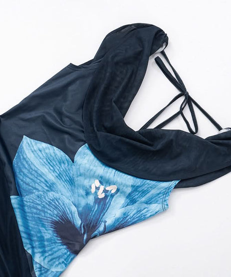 Glamorous Halter Cowl Neck Floral Ruched Mini Dress | Fall & Holiday Party Perfect