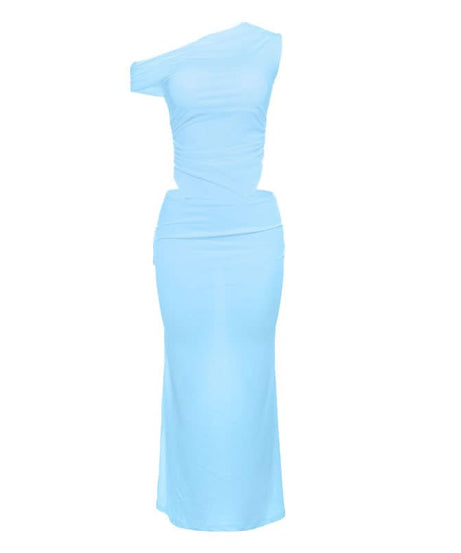 Elegant White One-Shoulder Cutout Maxi Dress - Chic for Fall Galas & Winter Getaways