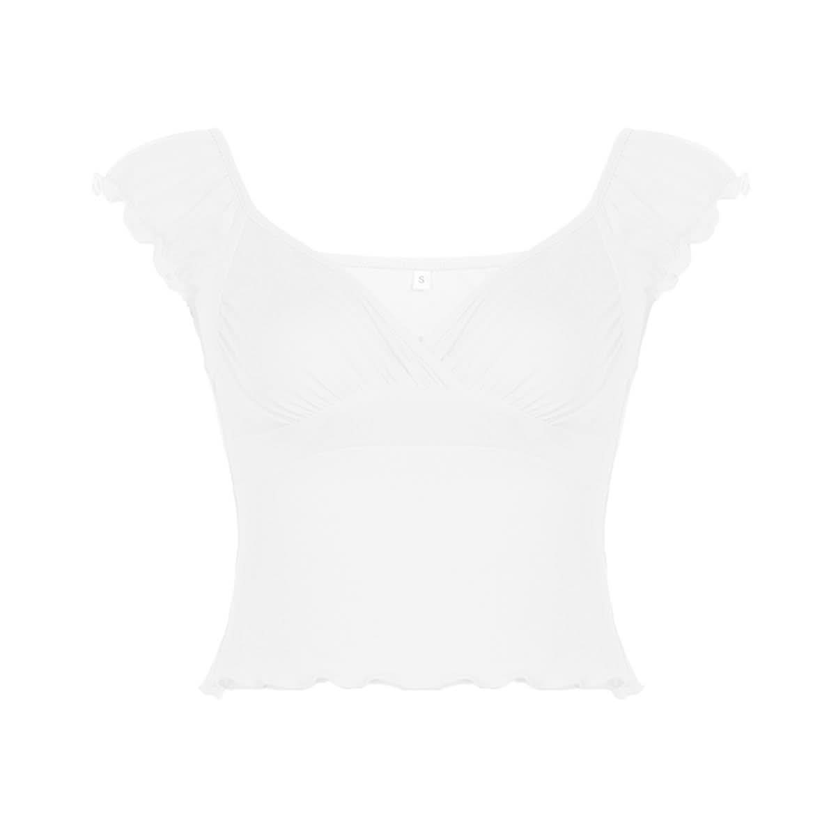 Butter Yellow Ruffle Crop Top | Sweetheart V-Neck Soft Knit for Effortless Fall Style