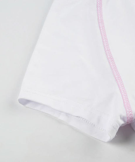 Sweet Kawaii Bunny & Bear Crop Top | Y2K Pink Stitch Slim Fit Tee for Cozy Fall Style