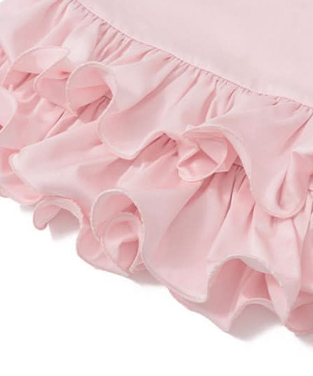 Sweetheart Pink Satin Ruffle Mini Skirt - Flirty Fall & Holiday Party Style