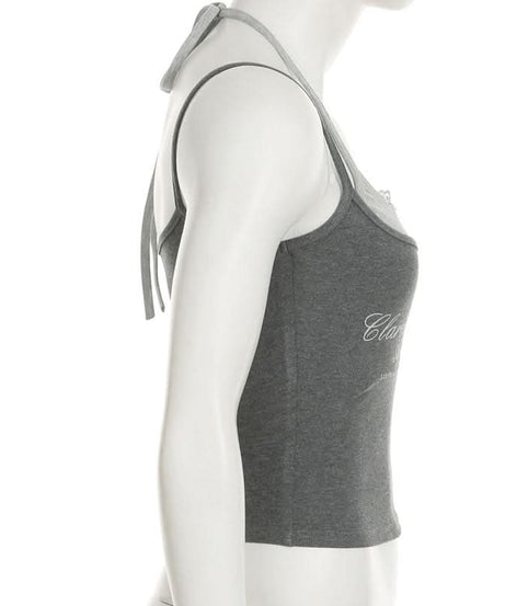 Clarence Bigelow Apothecary Layered Halter Tank Top with Lace Trim – Fall's Essential Chic