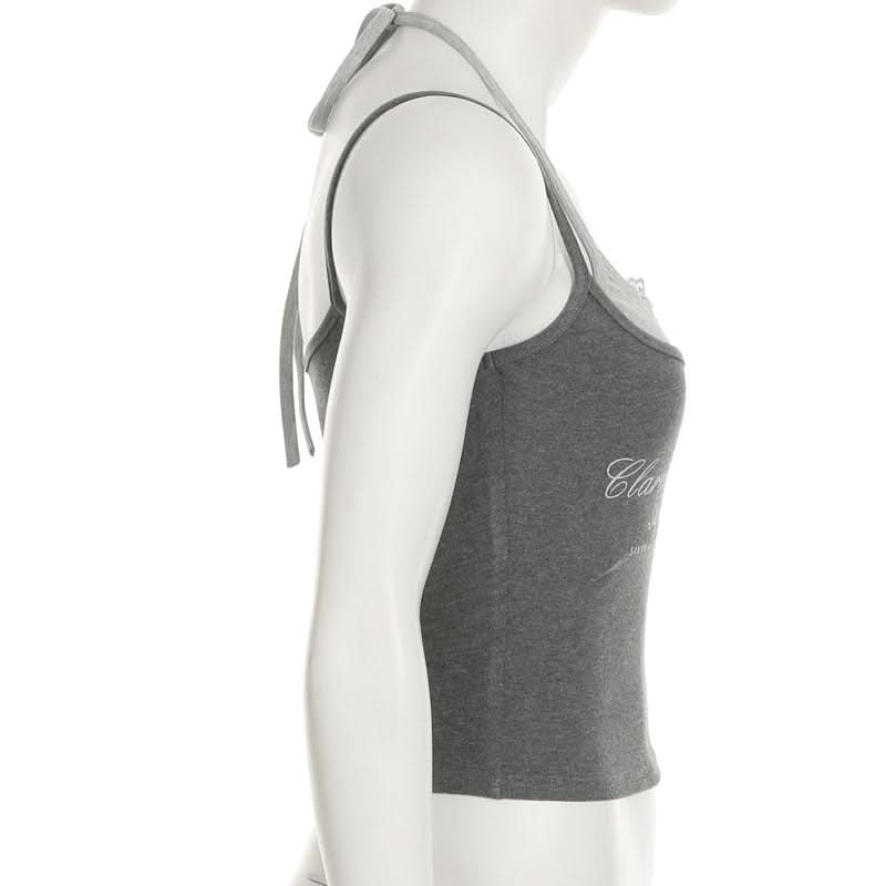 Clarence Bigelow Apothecary Layered Halter Tank Top with Lace Trim – Fall's Essential Chic