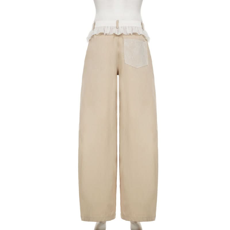 Chic Ruched Waist Wide Leg Pants - Effortless Fall Style for Women