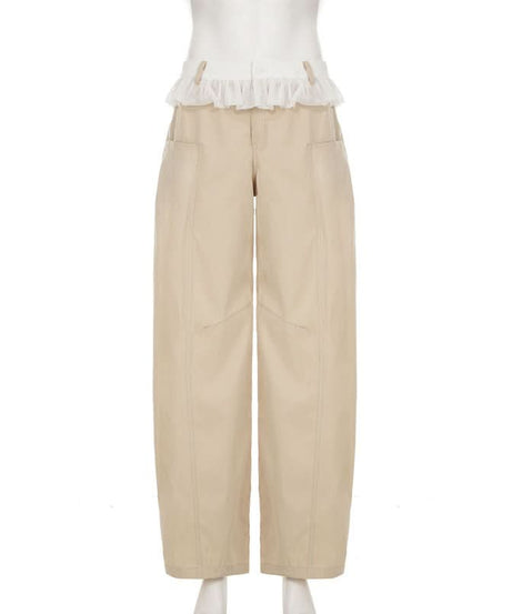 Chic Ruched Waist Wide Leg Pants - Effortless Fall Style for Women