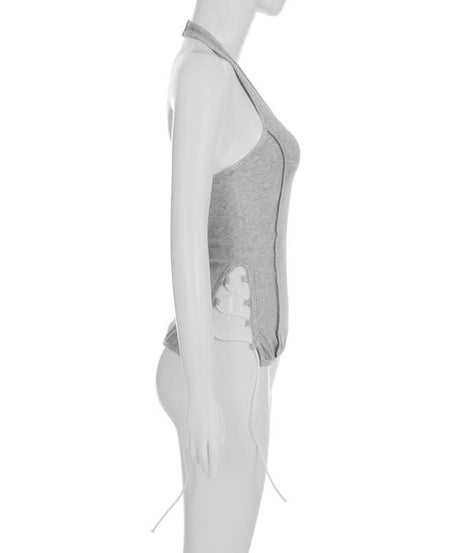 Effortless Chic: Women's Ribbed Halter Drawstring Cami – Your Fall Layering Essential