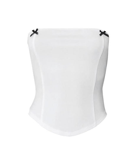 Chic Bow Detail Strapless Top - Your American Fall Style Essential