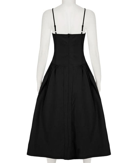 Chic Black Bustier Backless Midi Dress - Your Fall & Holiday Event Staple