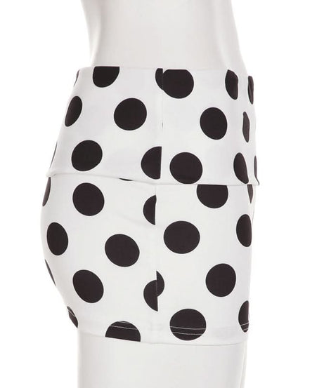 Chic Polka Dot High-Waist Mini Skirt - Classic Black & White Fall Style