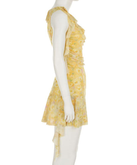 Golden Hour Bloom Ruffle Mini Dress - Effortless Chic for Fall Getaways