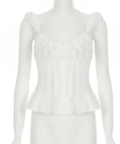 Autumn Bloom Sweetheart Peplum Blouse | Chic Puff Sleeve Tie-Front Top for Fall & Holidays