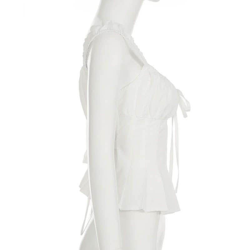 Autumn Bloom Sweetheart Peplum Blouse | Chic Puff Sleeve Tie-Front Top for Fall & Holidays