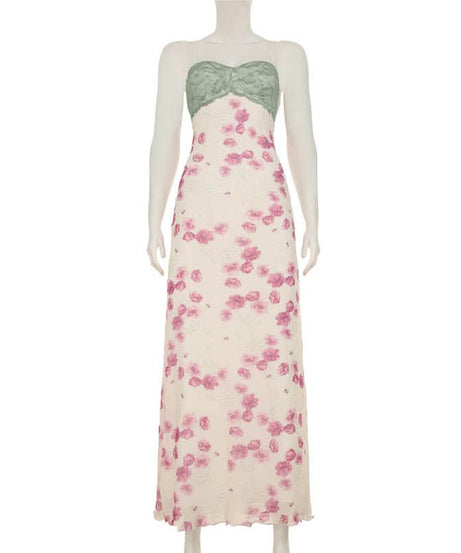 Romantic Floral Lace Maxi Slip Dress - Autumn Bloom & Versatile Chic