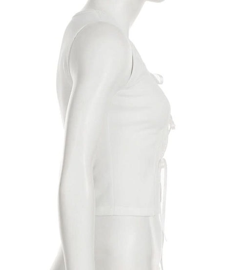 Romantic Eyelet Lace Tie-Front Sleeveless Blouse - Your Essential Fall Layering Piece